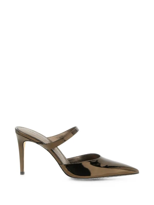 Stuart Weitzman Stuart Power 85 Heeled Mules in Brown
