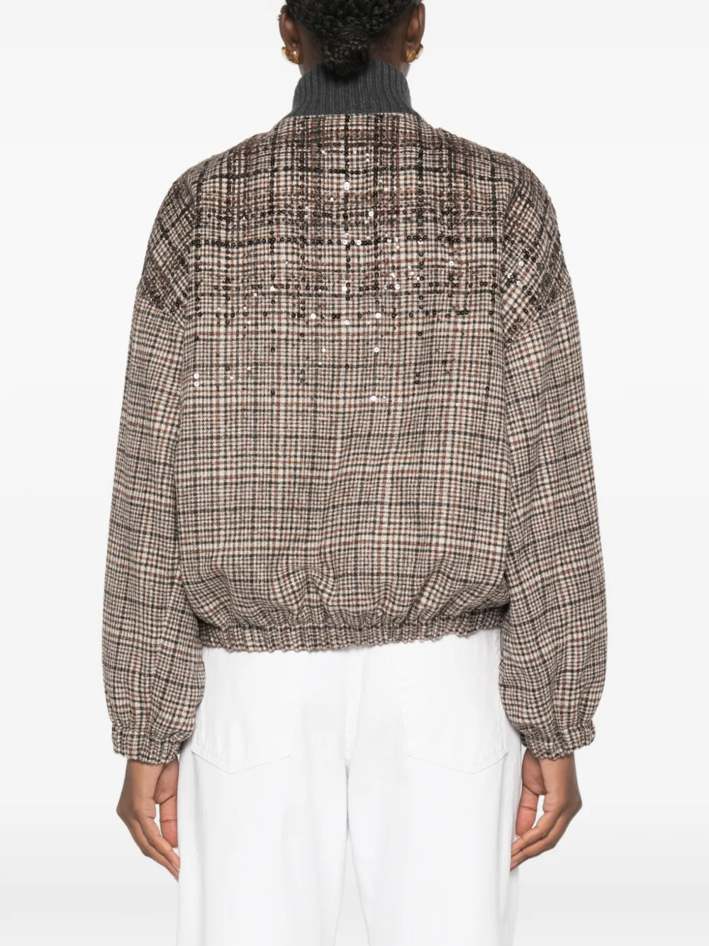 Brunello Cucinelli Bomberjack met pailletten Bruin