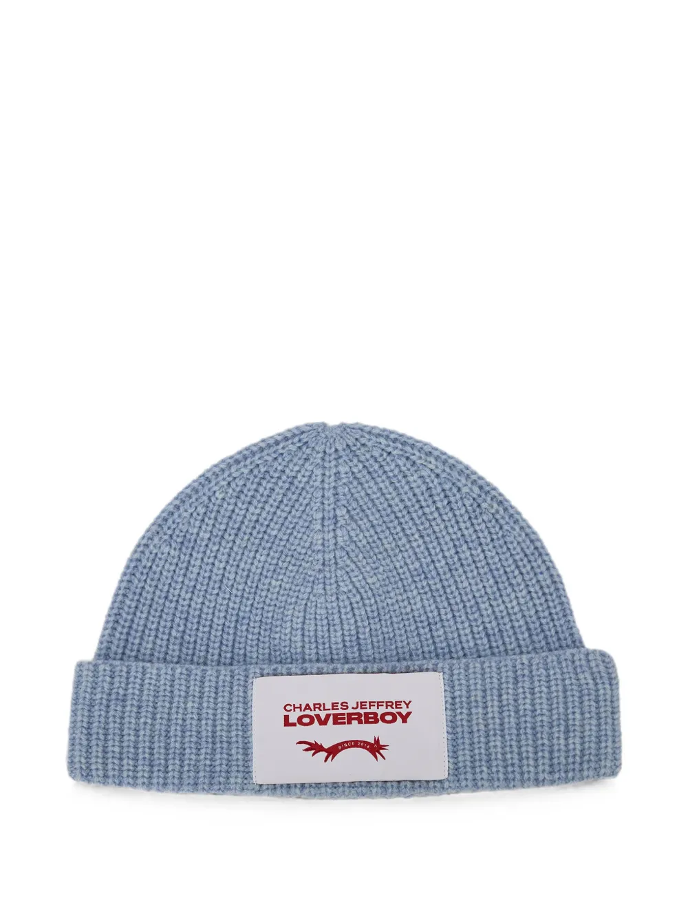 Charles Jeffrey Loverboy Logo-patch Ribbed-knit Beanie Hat In Blue