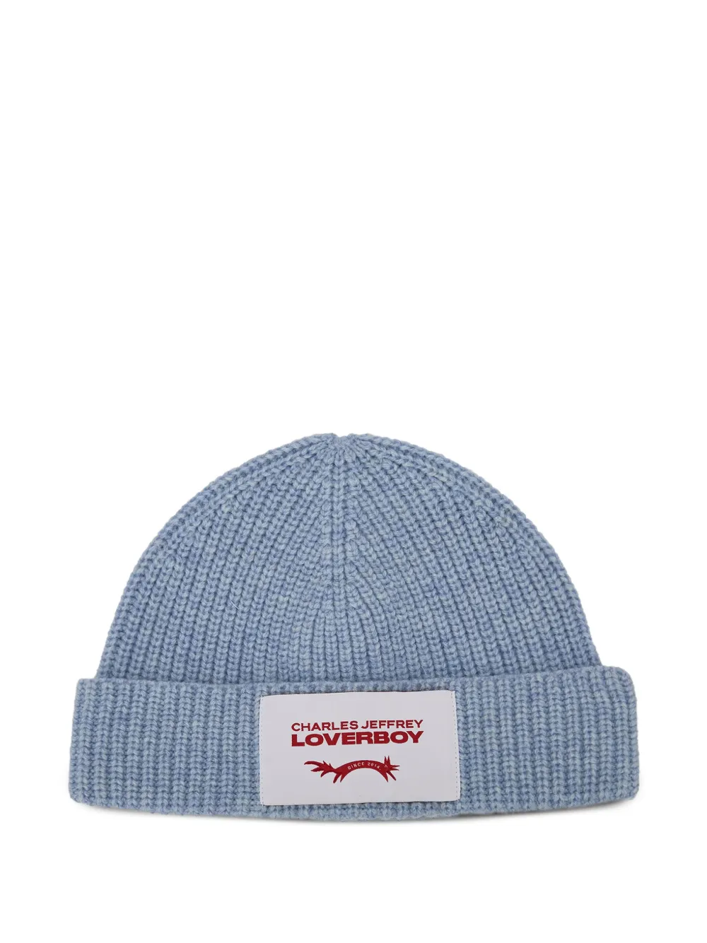 Charles Jeffrey Loverboy logo-patch ribbed-knit beanie hat - Blu