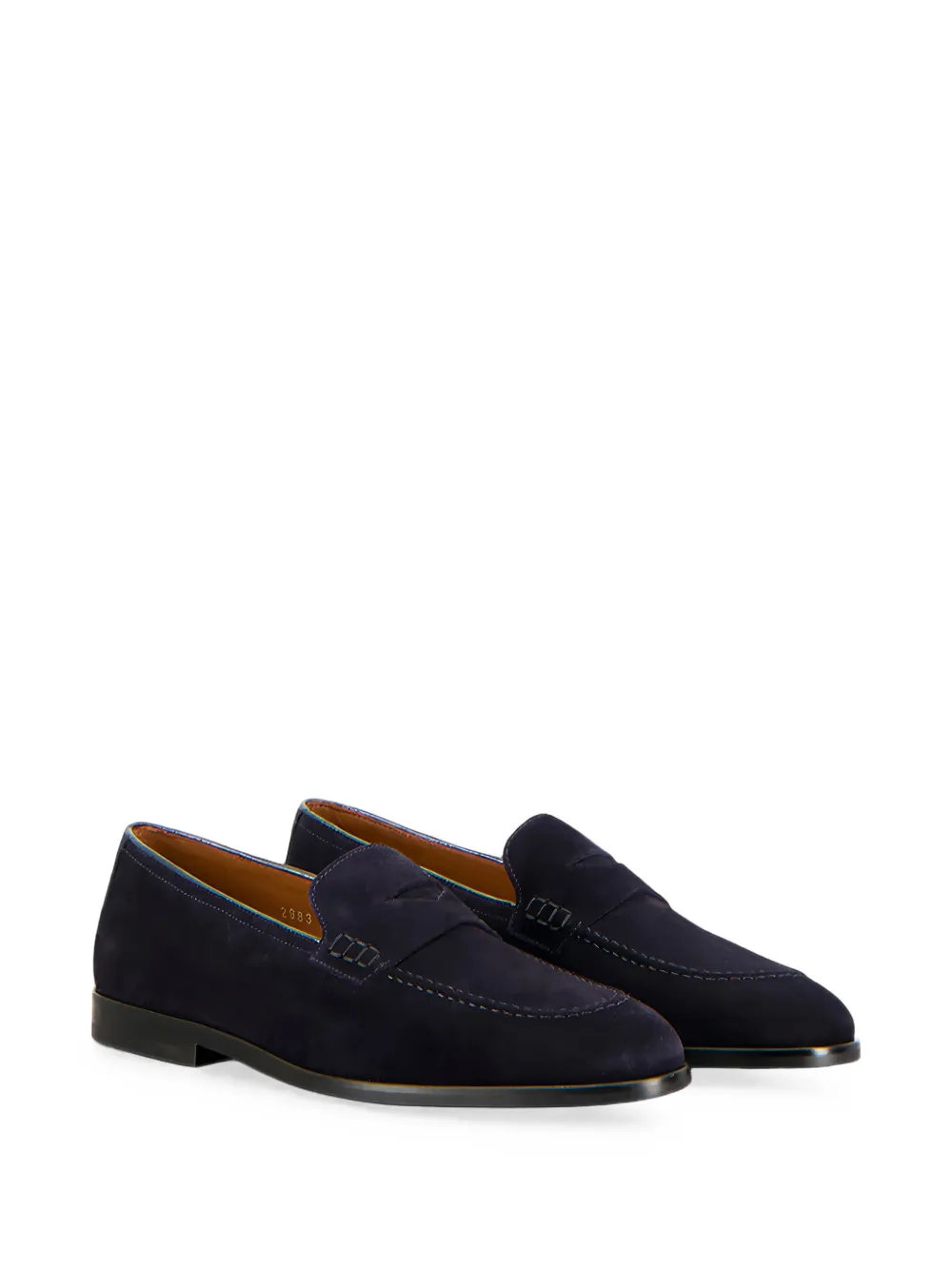 Doucal's penny-slot suede loafers Blauw