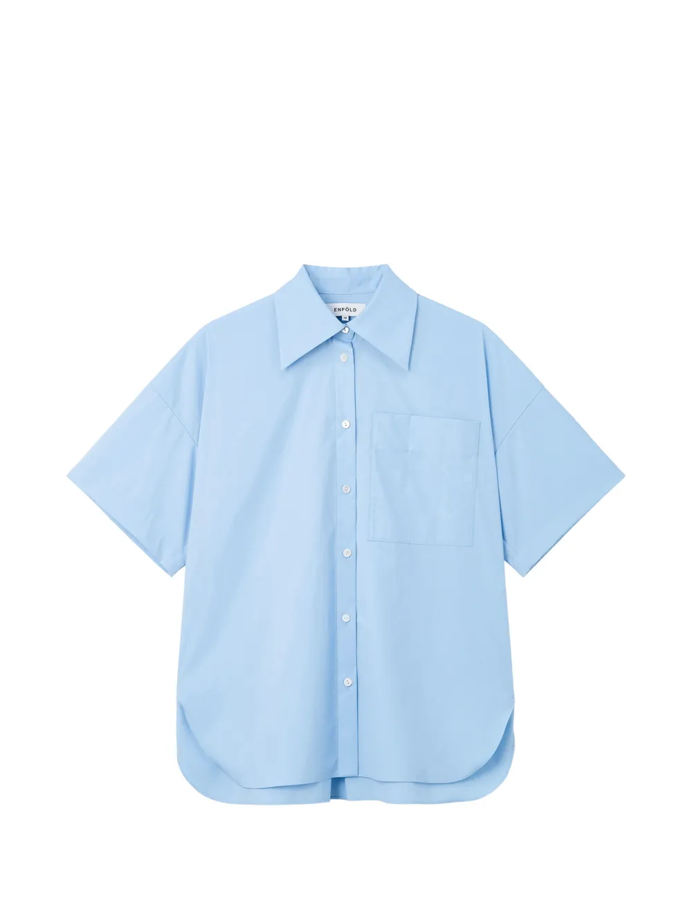 Enföld short-sleeved box-pleat shirt - Blau