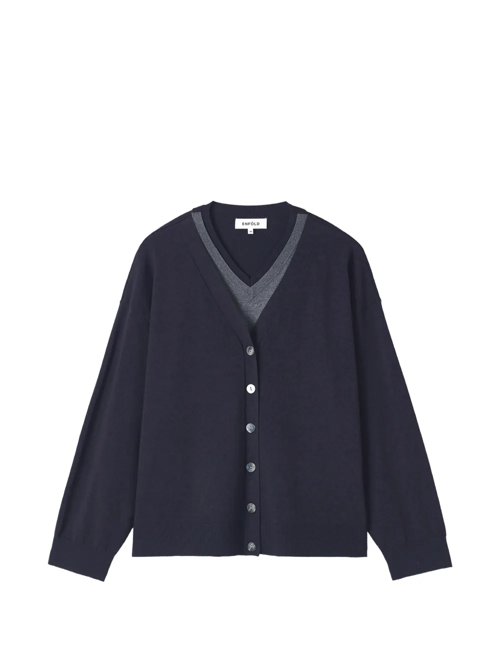 Enföld layered-effect V-neck cardigan - Blu