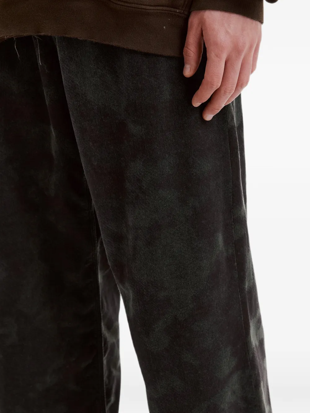 ERL Ribfluwelen broek met vervaagd effect Bruin