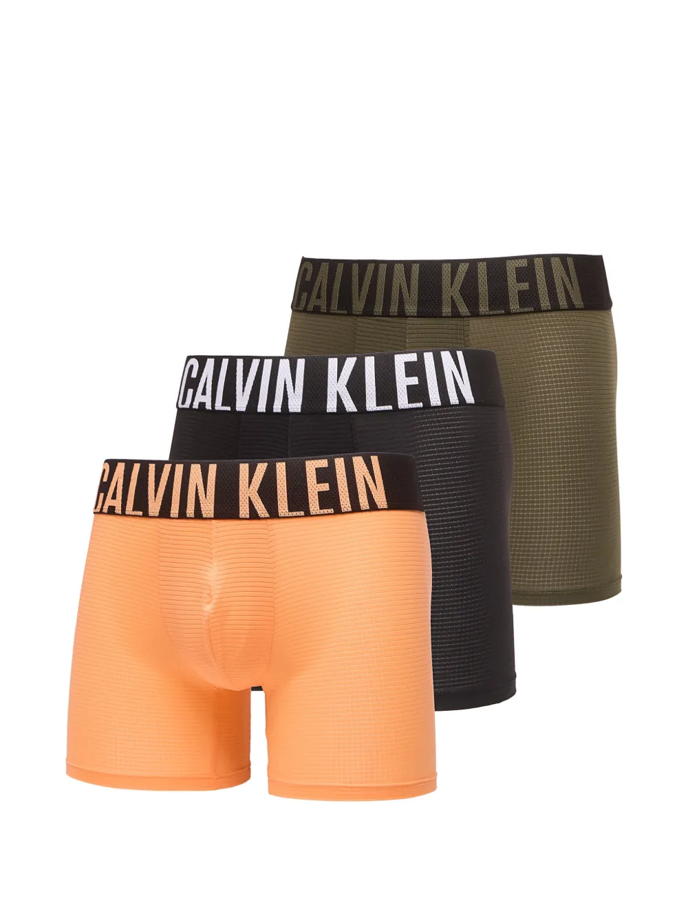 Calvin Klein logo-waistband boxer briefs (set of three) - Orange