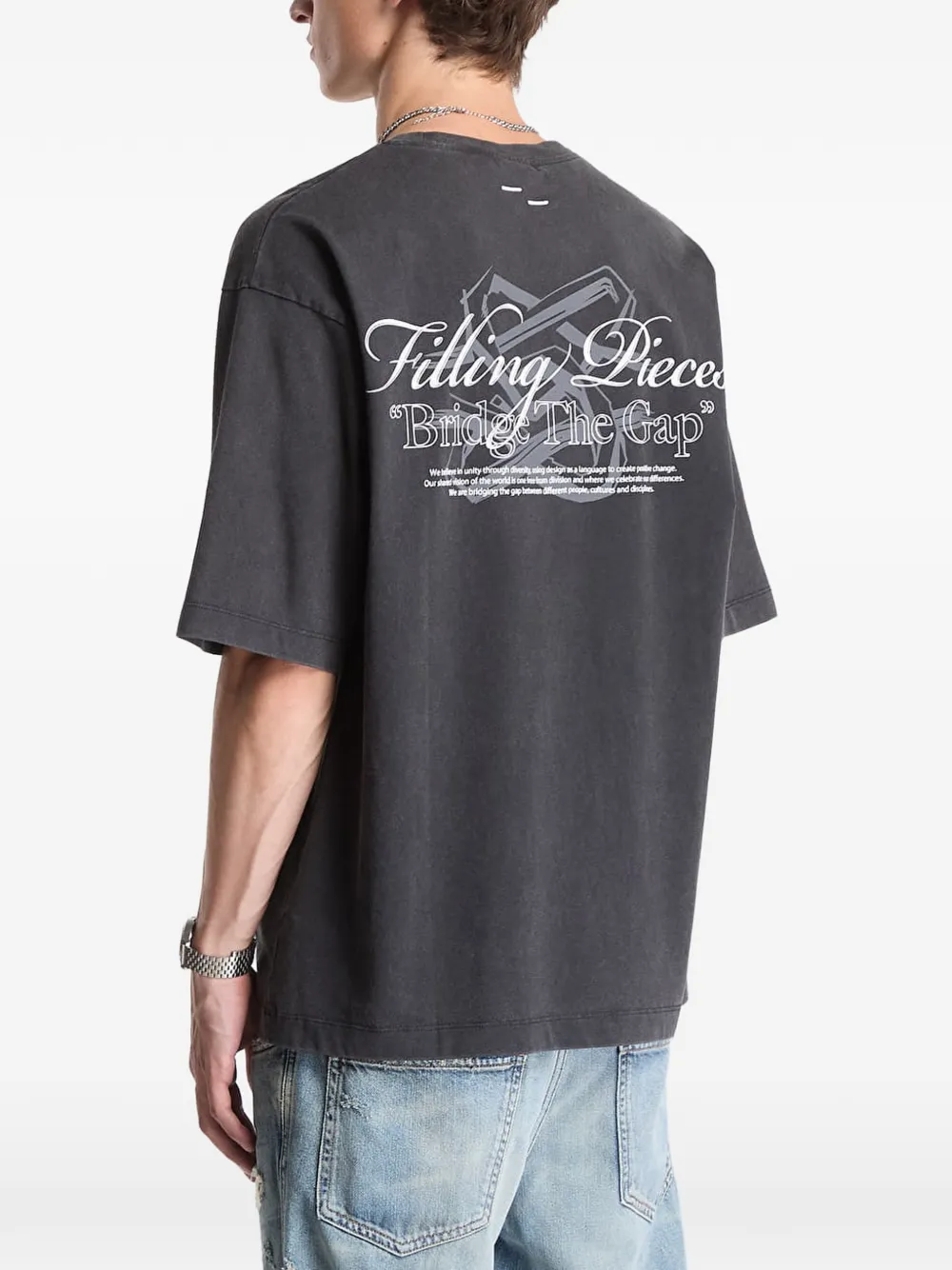 Filling Pieces T-shirt met logoprint Zwart