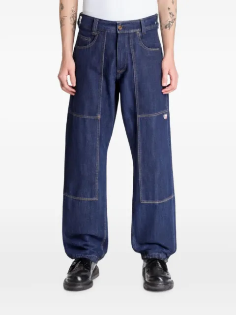 DICKIES panelled logo-patch jeans