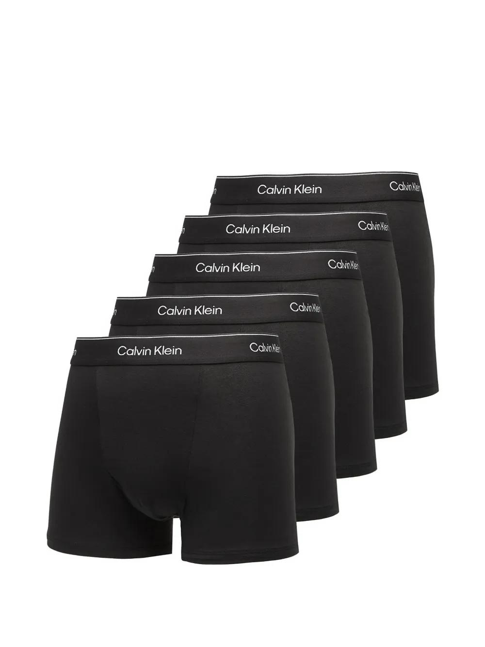 Calvin Klein logo-waistband relaxed-fit trunks (set of five) - Nero