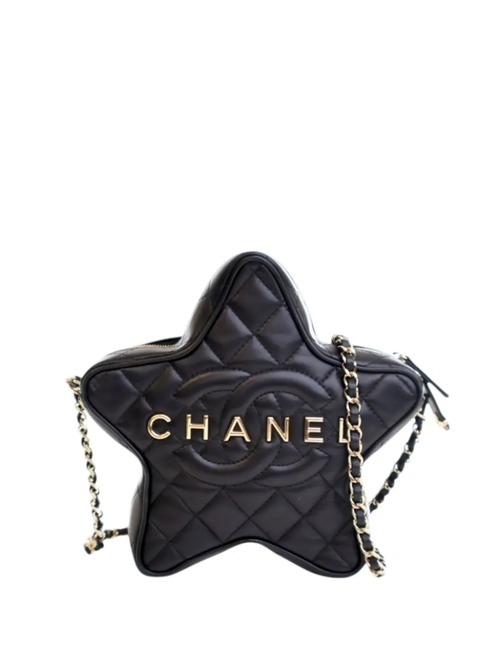 CHANEL Pre-Owned 2021-2026 Quilted Lambskin Walk Of Fame Star crossbody bag - Nero