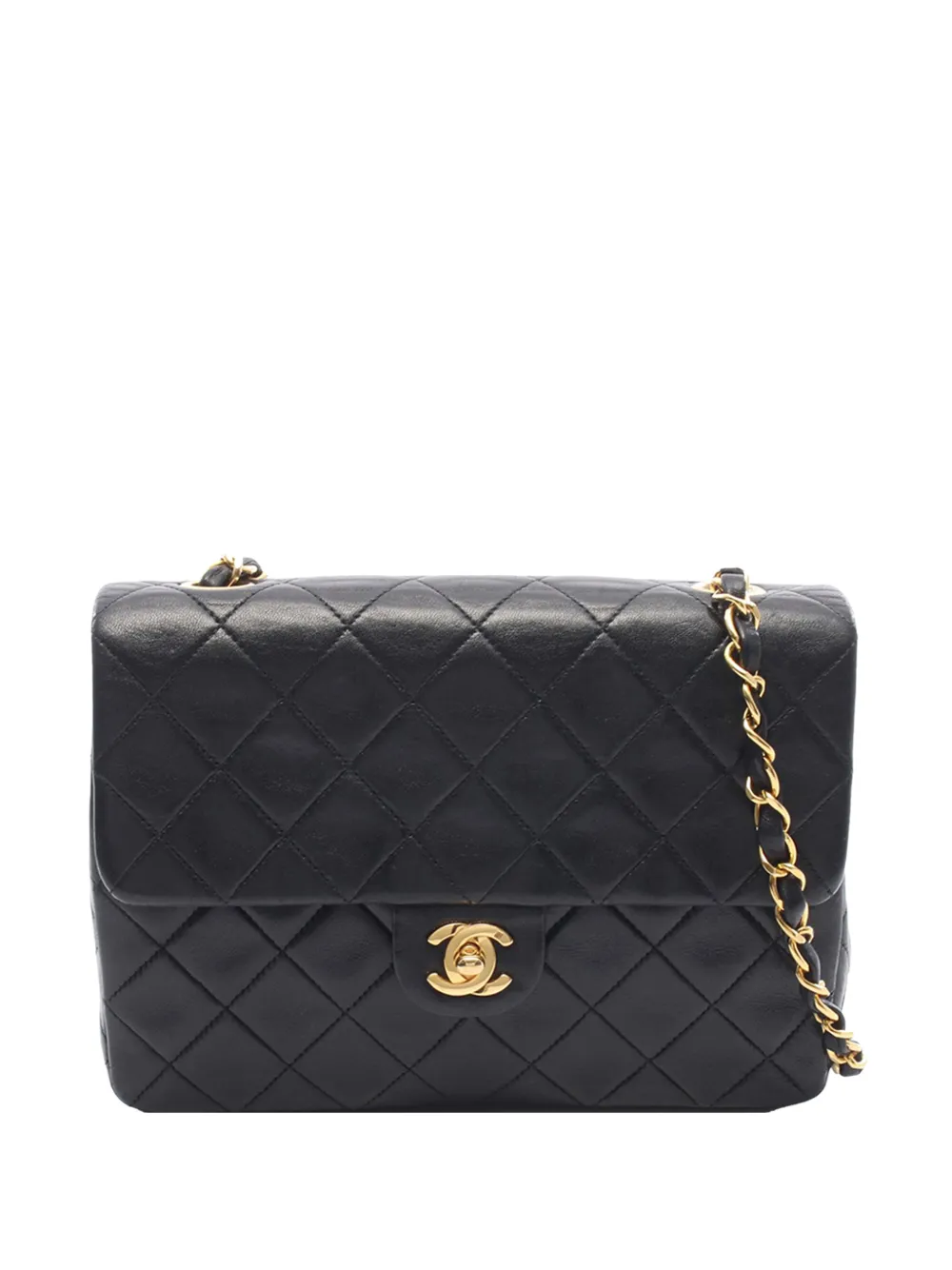 CHANEL Pre-Owned 1994-1996 Small Square Quilted Lambskin Flap crossbody bag - Nero