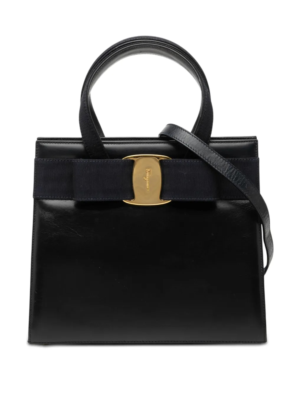 Ferragamo Pre-Owned 2010-2026 Leather Vara Bow satchel - Nero
