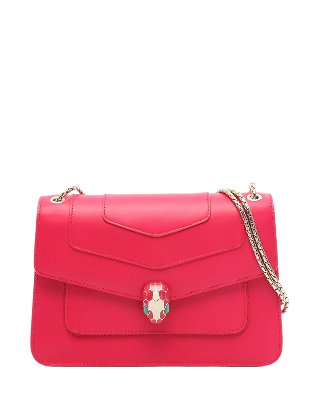 Bvlgari Pre-Owned 2010-2026 Small Leather Square Serpenti Forever Chain crossbody bag - Rosa