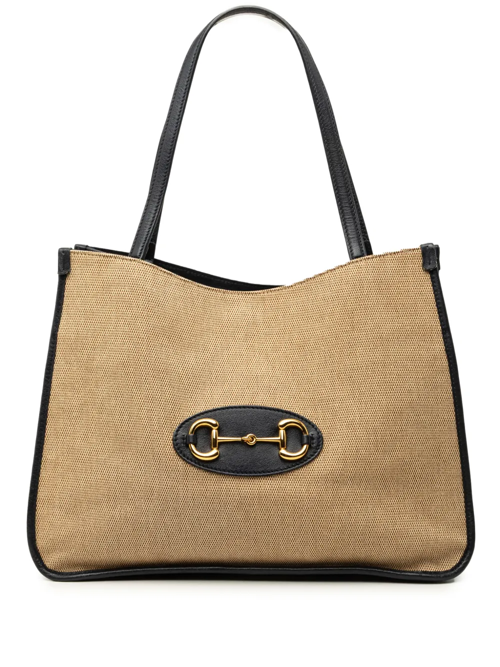 Gucci Pre-Owned 2016-2026 Medium Canvas Horsebit 1955 tote bag - Nude