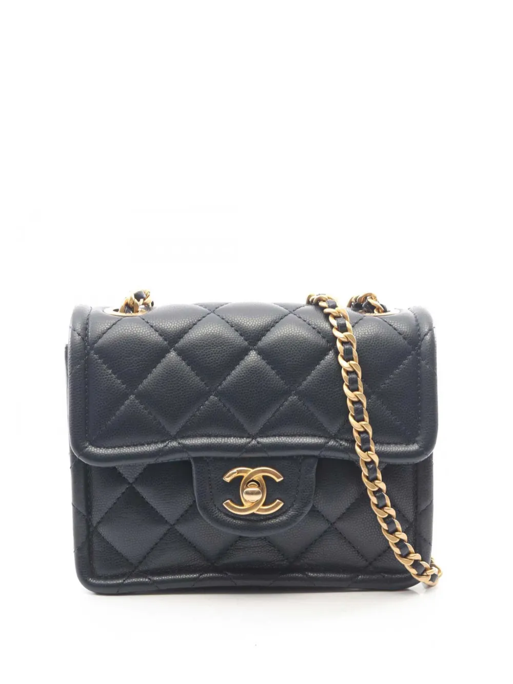 CHANEL Pre-Owned 2021 Mini Quilted Caviar Sweet Flap crossbody bag - Blau