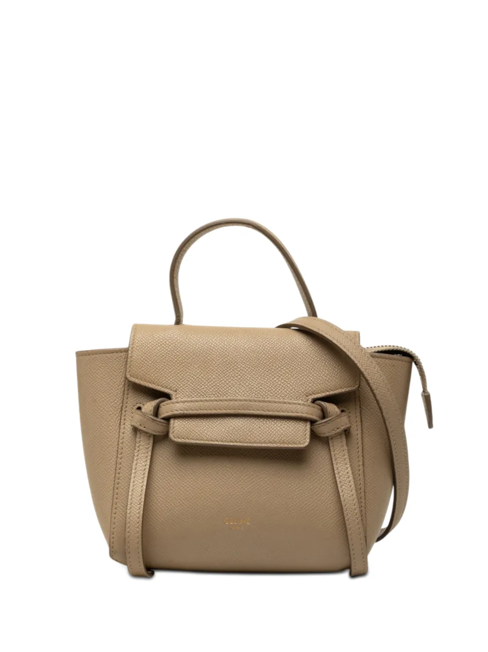 Celine Pre-Owned 2020 Pico Grained Calfskin Belt Bag satchel - Nude