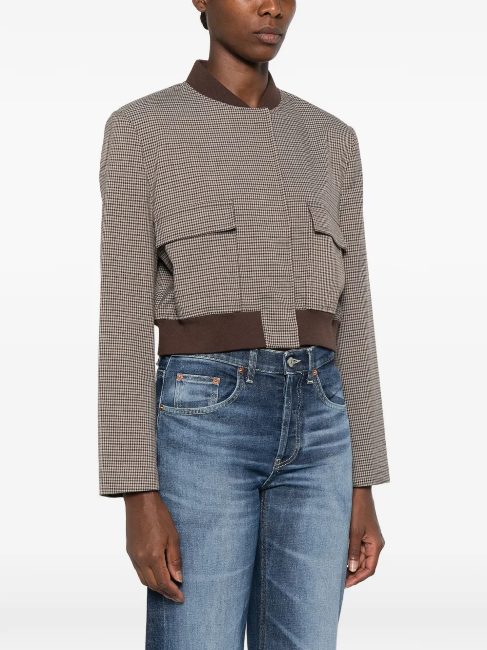 TWINSET Jack met pied-de-poule print Bruin