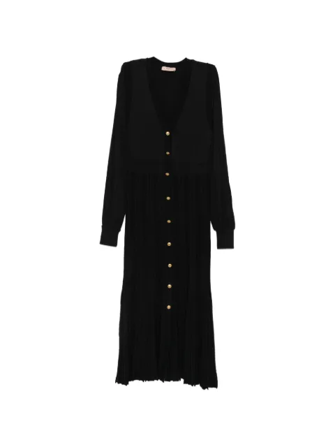 TWINSET ribbed-knit button-down midi dress
