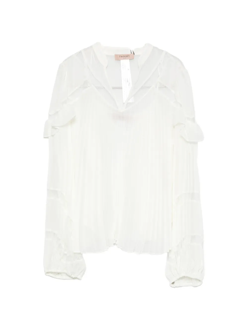 TWINSET pleated ruffled blouse - Bianco