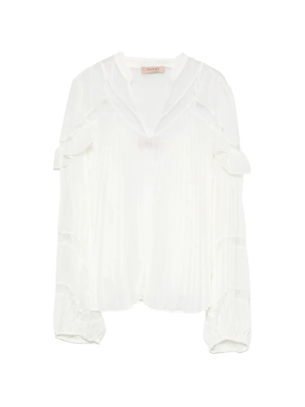 TWINSET pleated ruffled blouse - Bianco