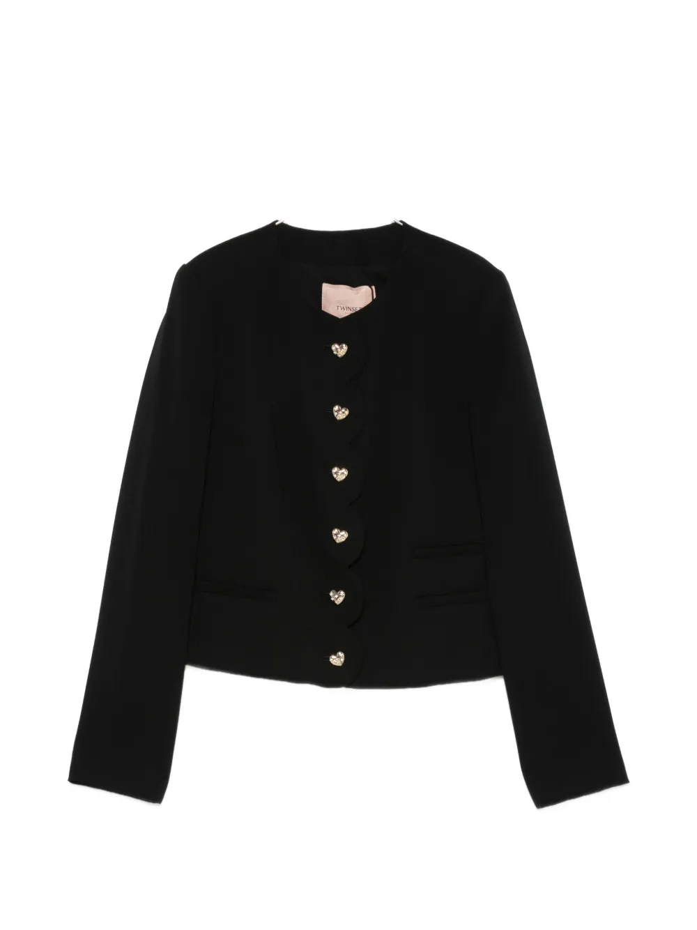 TWINSET heart-button scalloped jacket - Schwarz