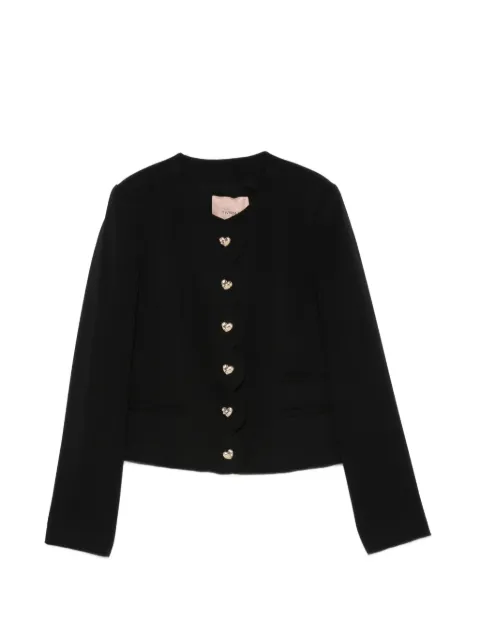 TWINSET heart-button scalloped jacket