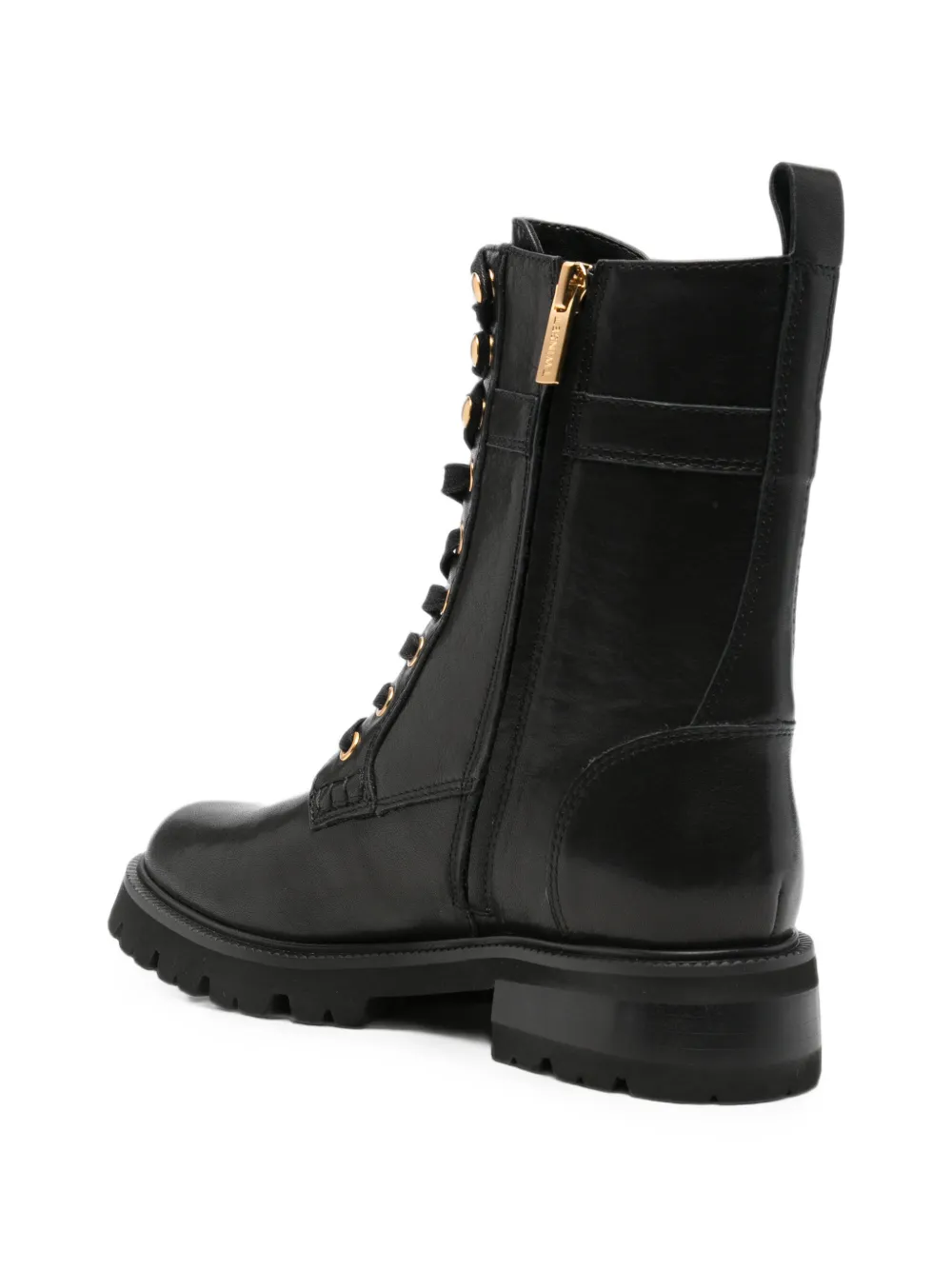 TWINSET lace-up logo-plaque boots Zwart