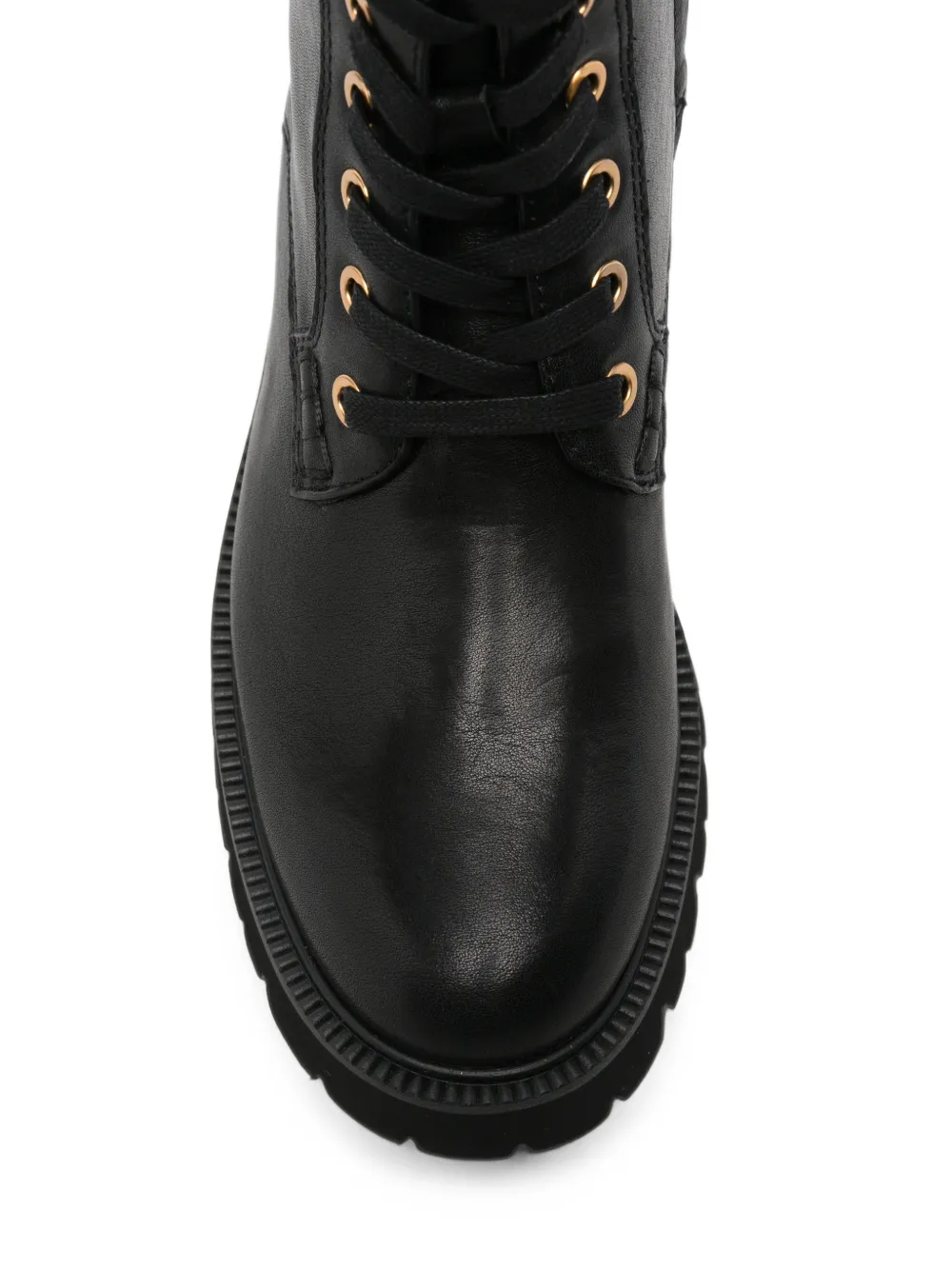 TWINSET lace-up logo-plaque boots Zwart