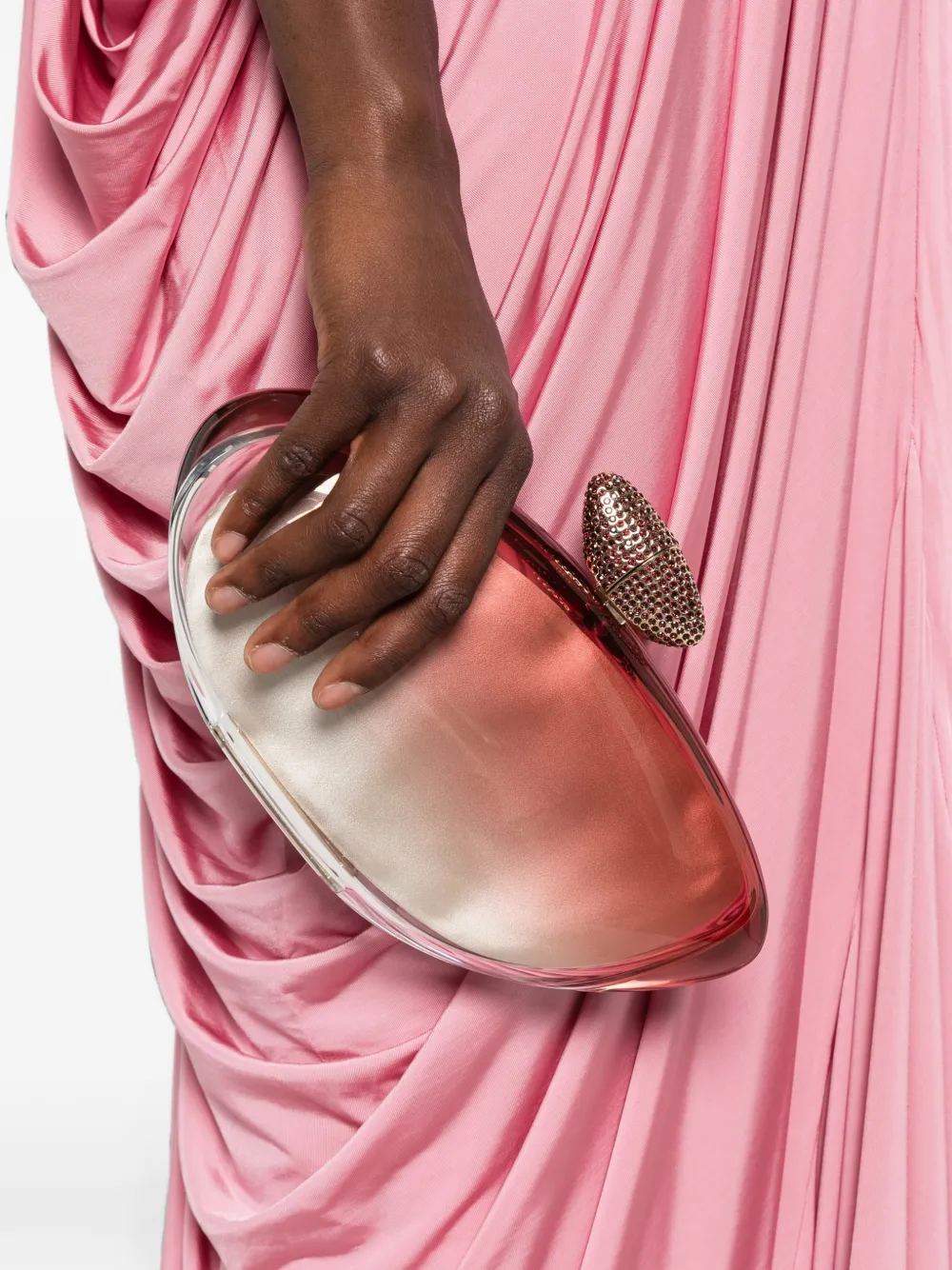 Benedetta Bruzziches Ombré clutch verfraaid met kristallen Roze