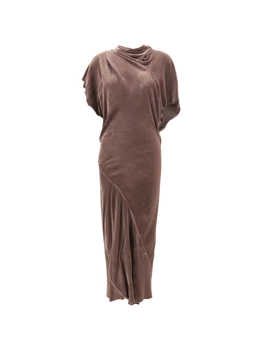 Rick Owens draped asymmetric-hem dress - Marrone