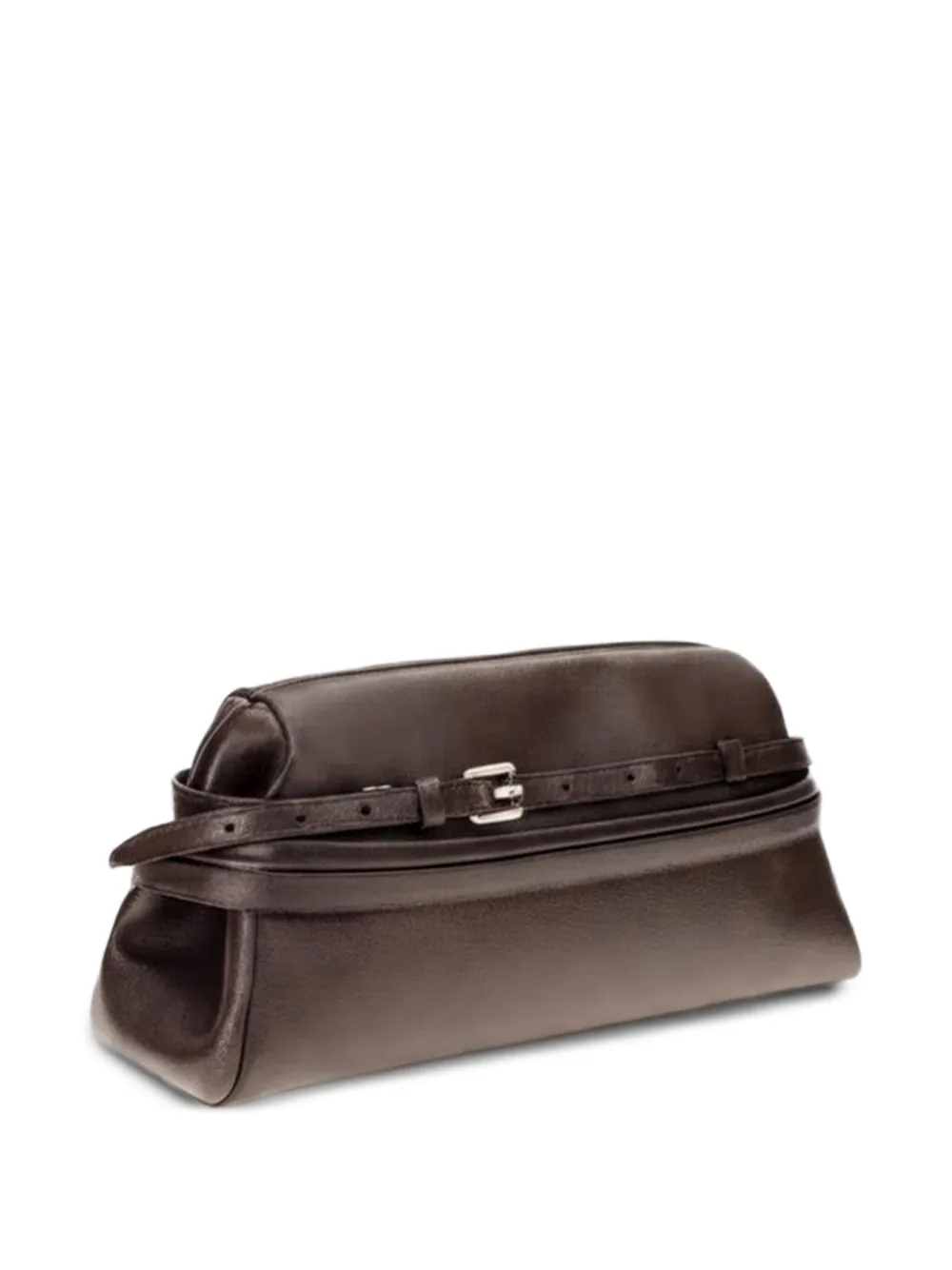 Moschino Leren clutch met gesp Bruin