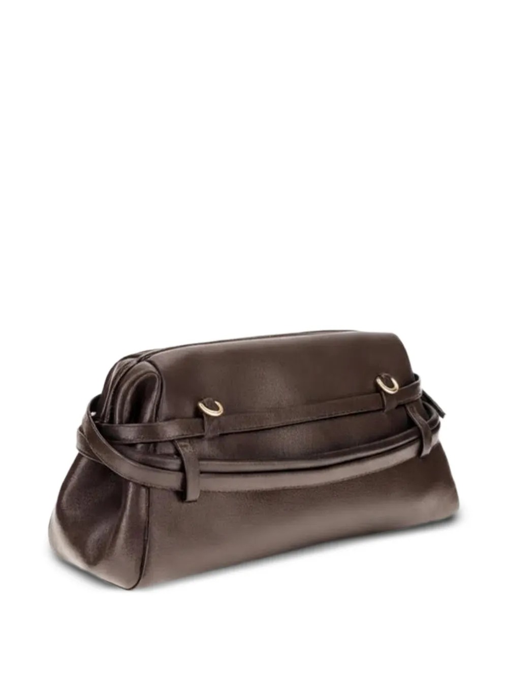 Moschino Leren clutch met gesp Bruin