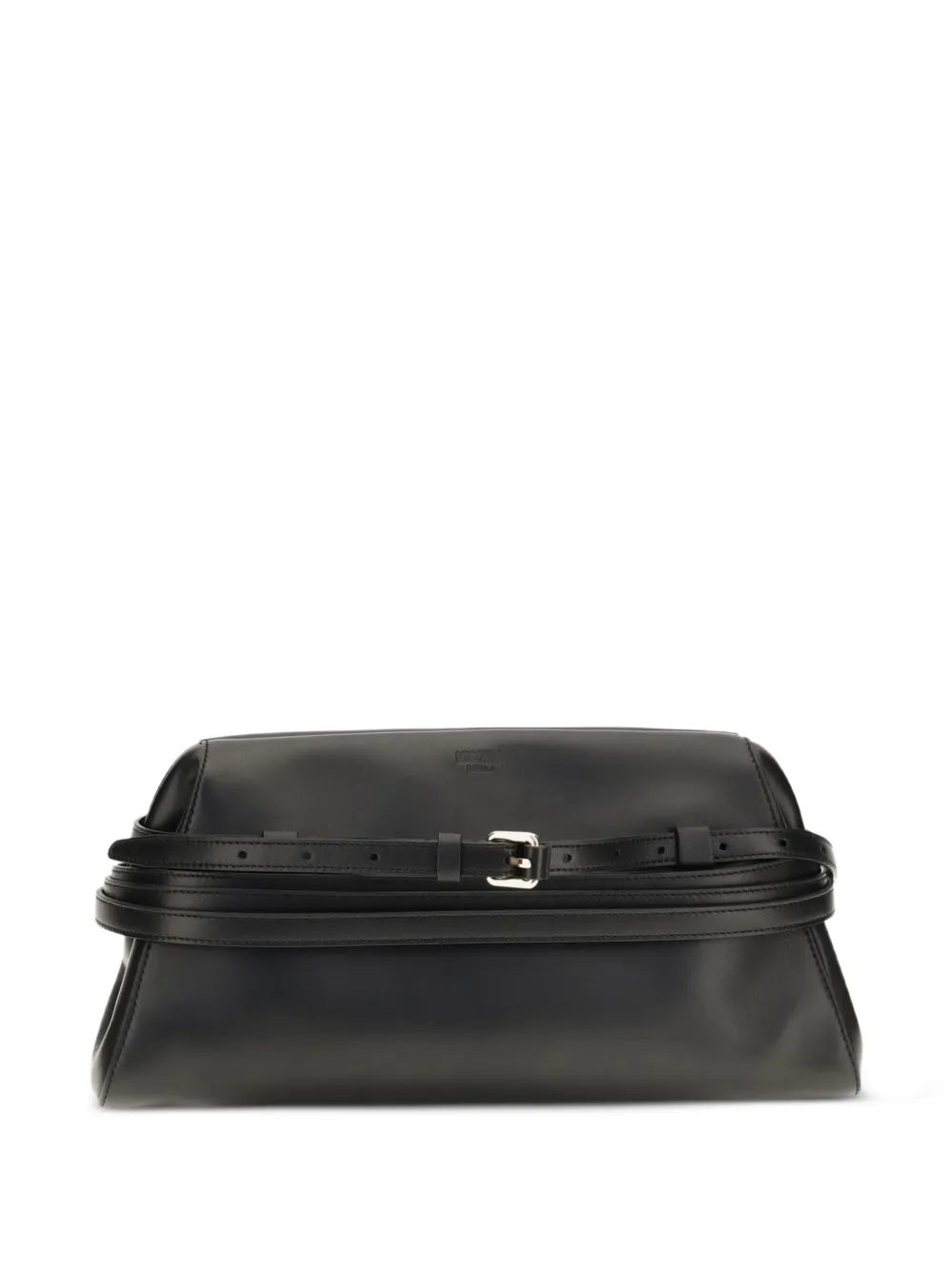 Moschino buckle-detail leather clutch bag - Nero