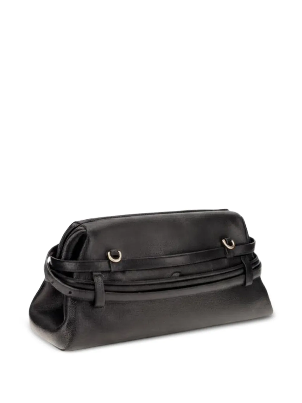 Moschino Leren clutch met gesp Zwart