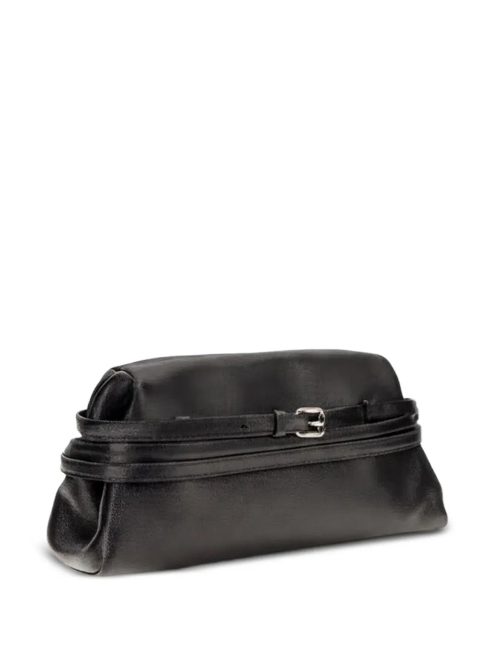 Moschino Leren clutch met gesp Zwart