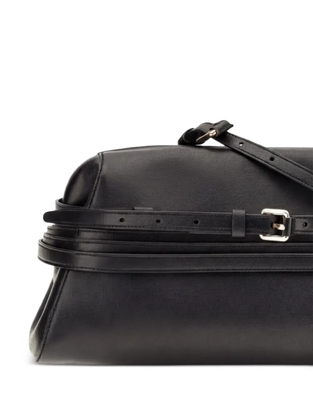 Moschino Leren clutch met gesp Zwart