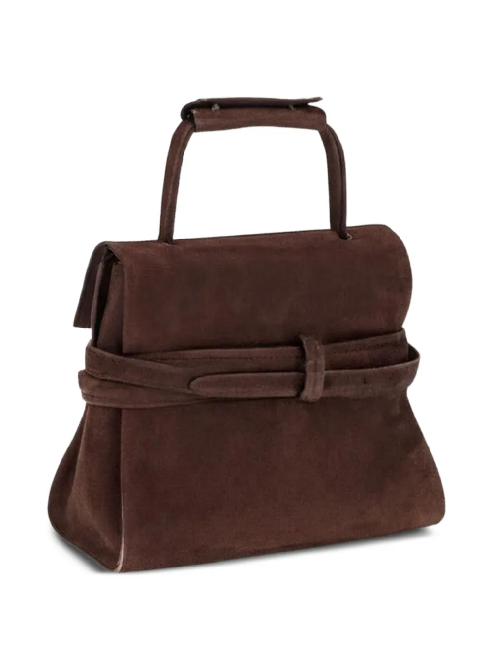 Moschino Nubuck schoudertas met gespdetail Bruin