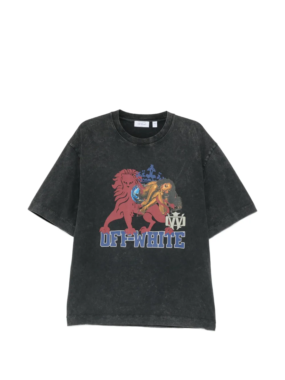 Off-White washed short-sleeve T-shirt - Nero