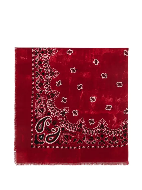 Destin paisley-print frayed scarf