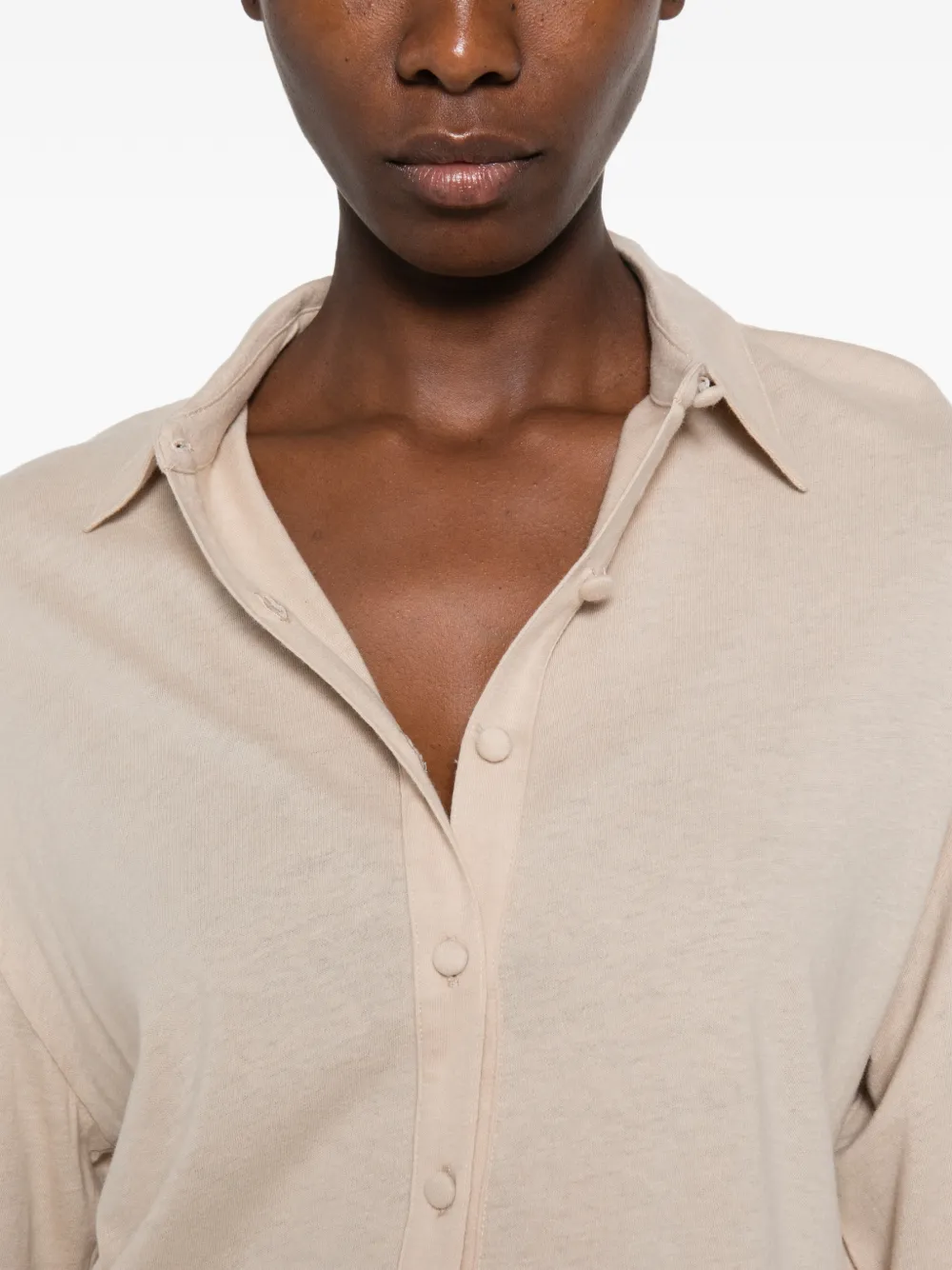 Majestic Filatures blouse met trekkoord Roze