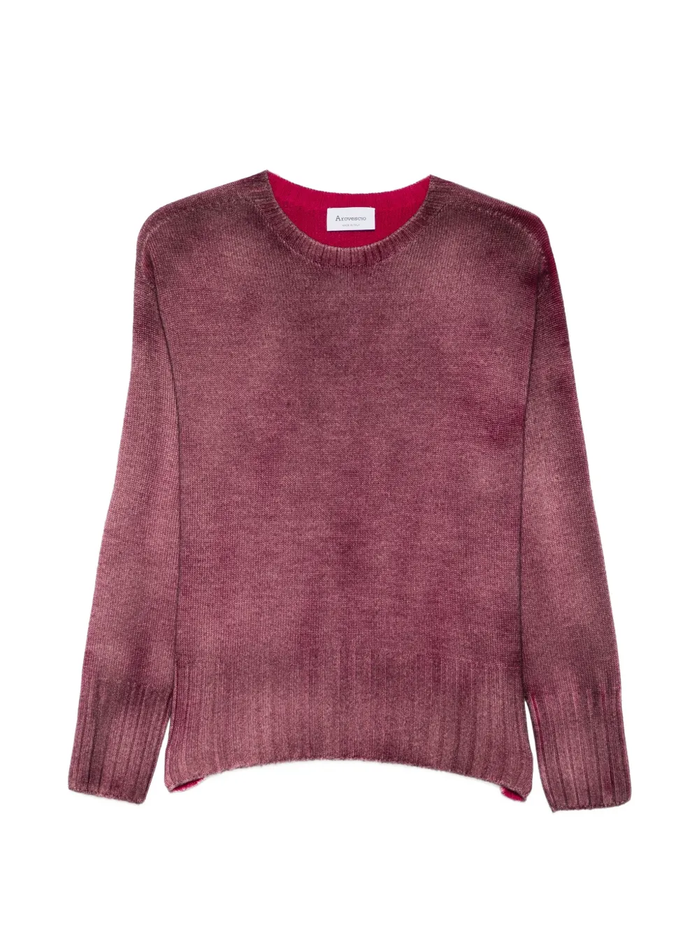 AROVESCIO long-sleeve ribbed-knit sweater - Viola