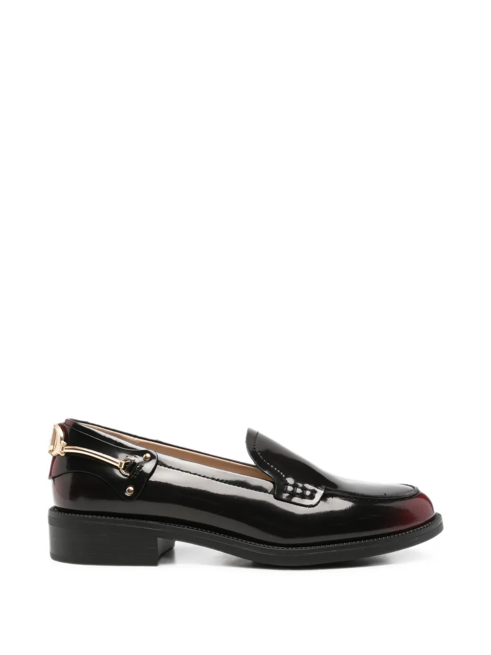 LIU JO patent-leather logo-plaque loafers