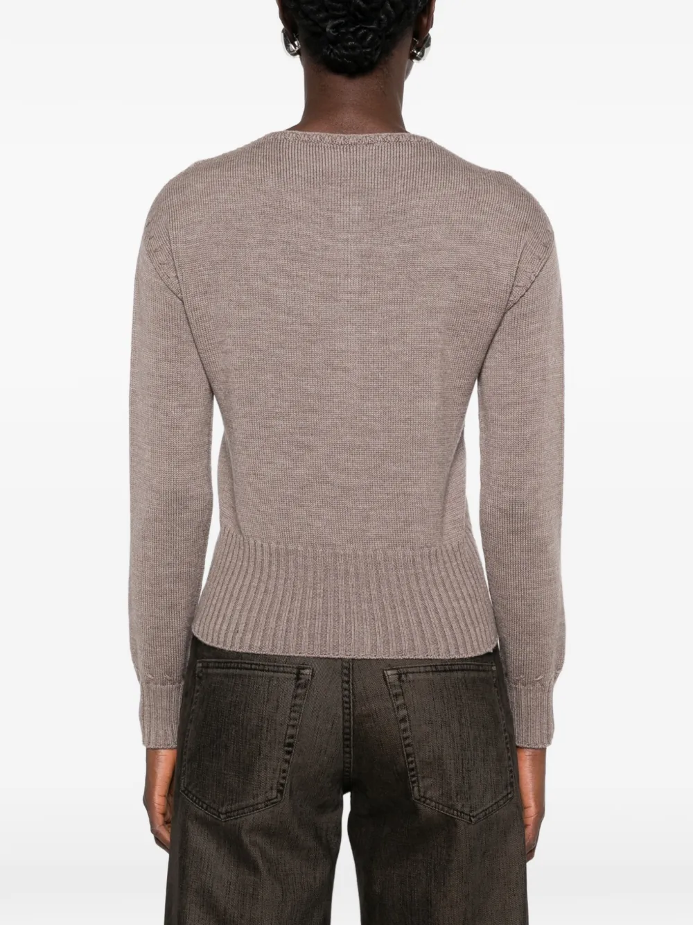 AROVESCIO Vest met geribbelde afwerking en knopen Beige