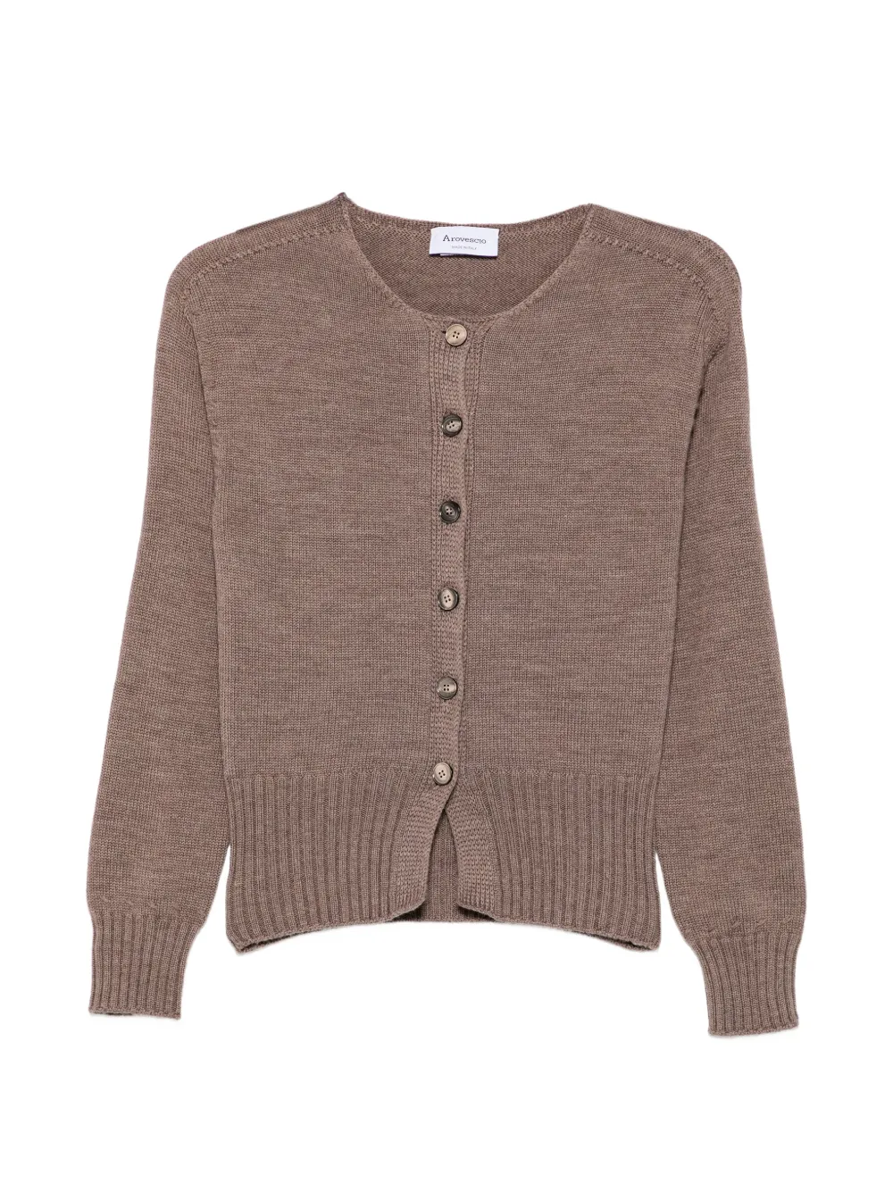 AROVESCIO button-up ribbed-trim cardigan - Neutrals