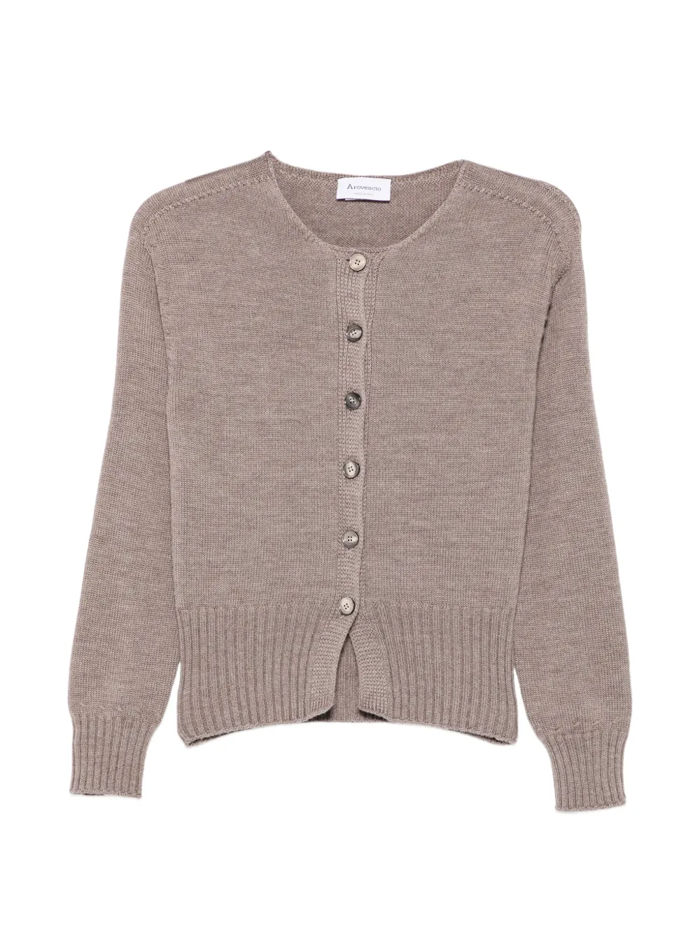 AROVESCIO button-up ribbed-trim cardigan - Toni neutri