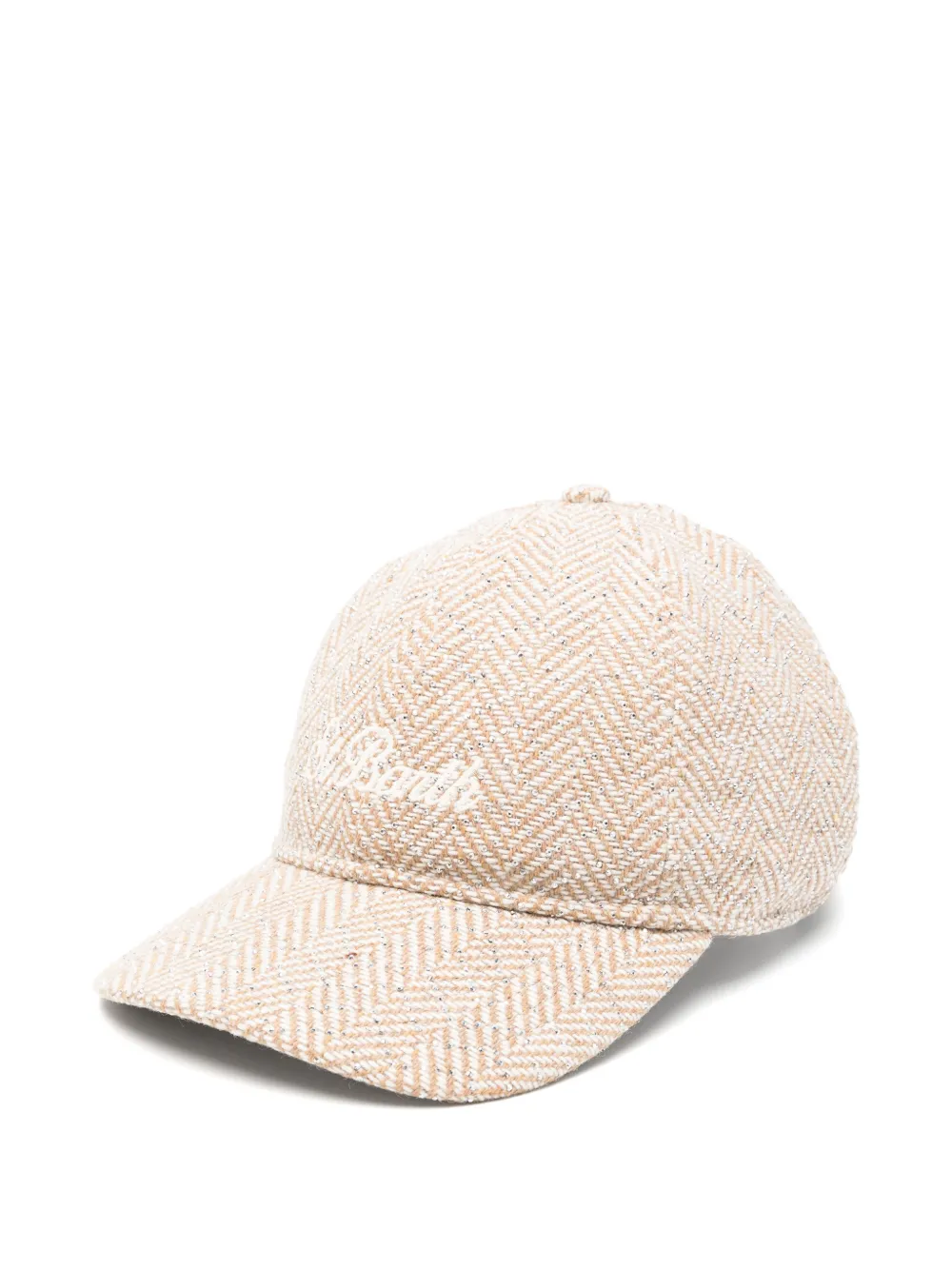 MC2 Saint Barth herringbone-pattern embroidered-logo baseball cap - Tons neutres MC2 Saint Barth herringbone-pattern embroidered-logo baseball cap - Tons neutres