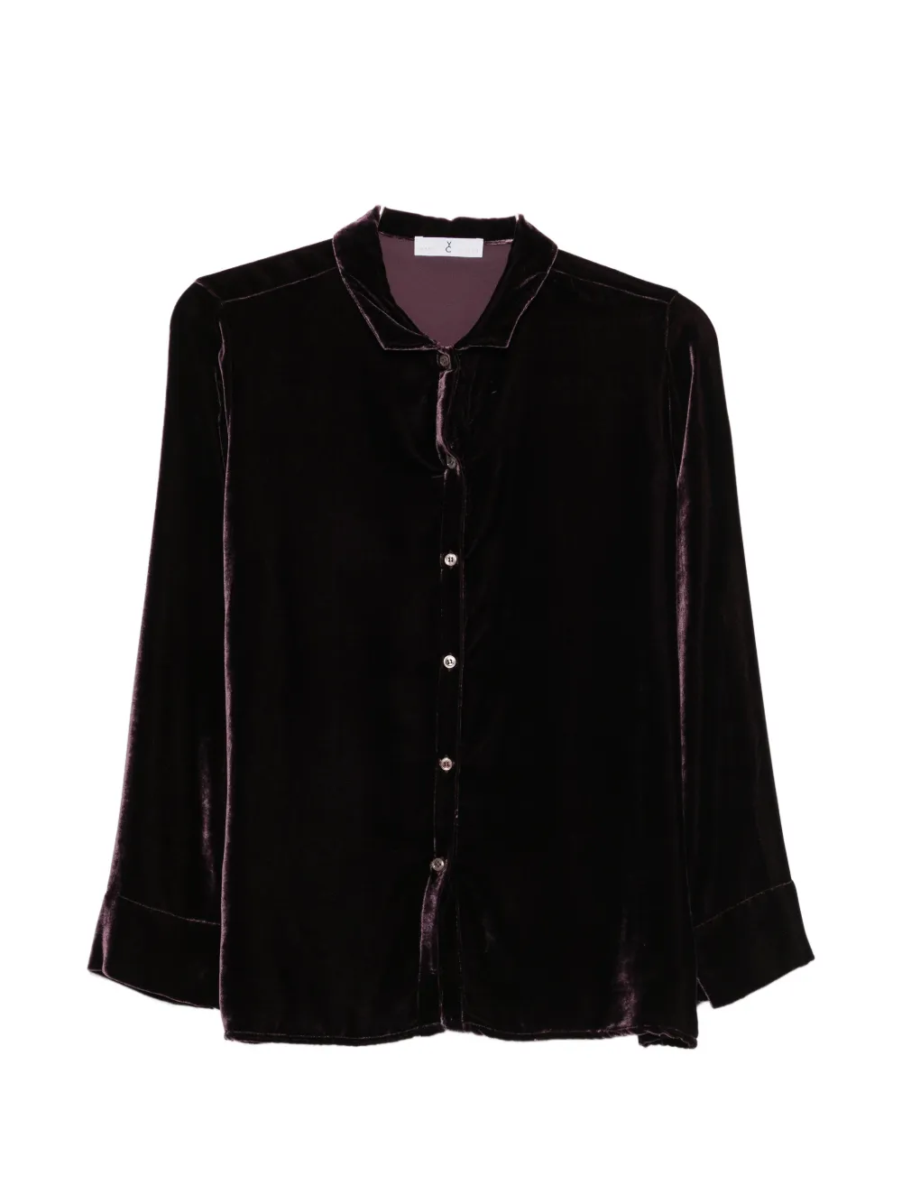 WHYCI MILANO velvet long-sleeve shirt - Violett