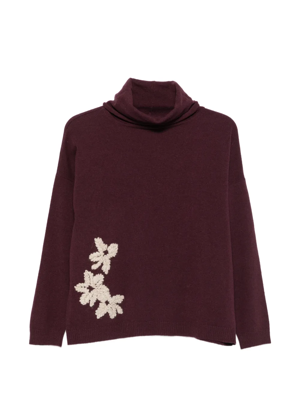 WHYCI MILANO Maglieria floral-applique roll-neck sweater