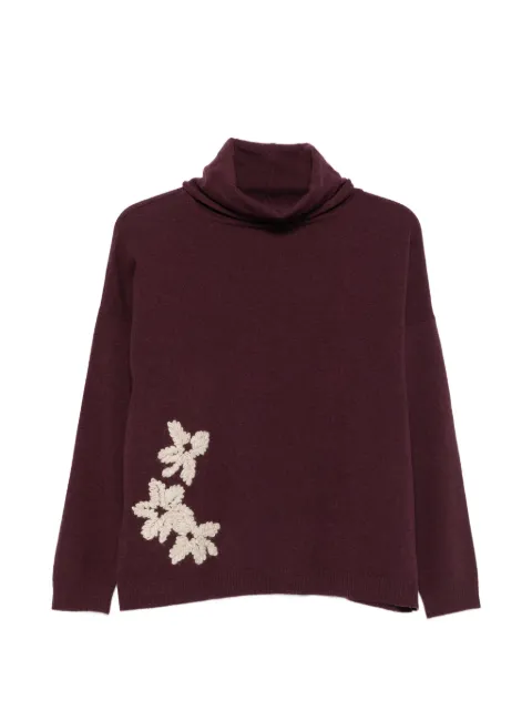 WHYCI MILANO Maglieria floral-applique roll-neck sweater