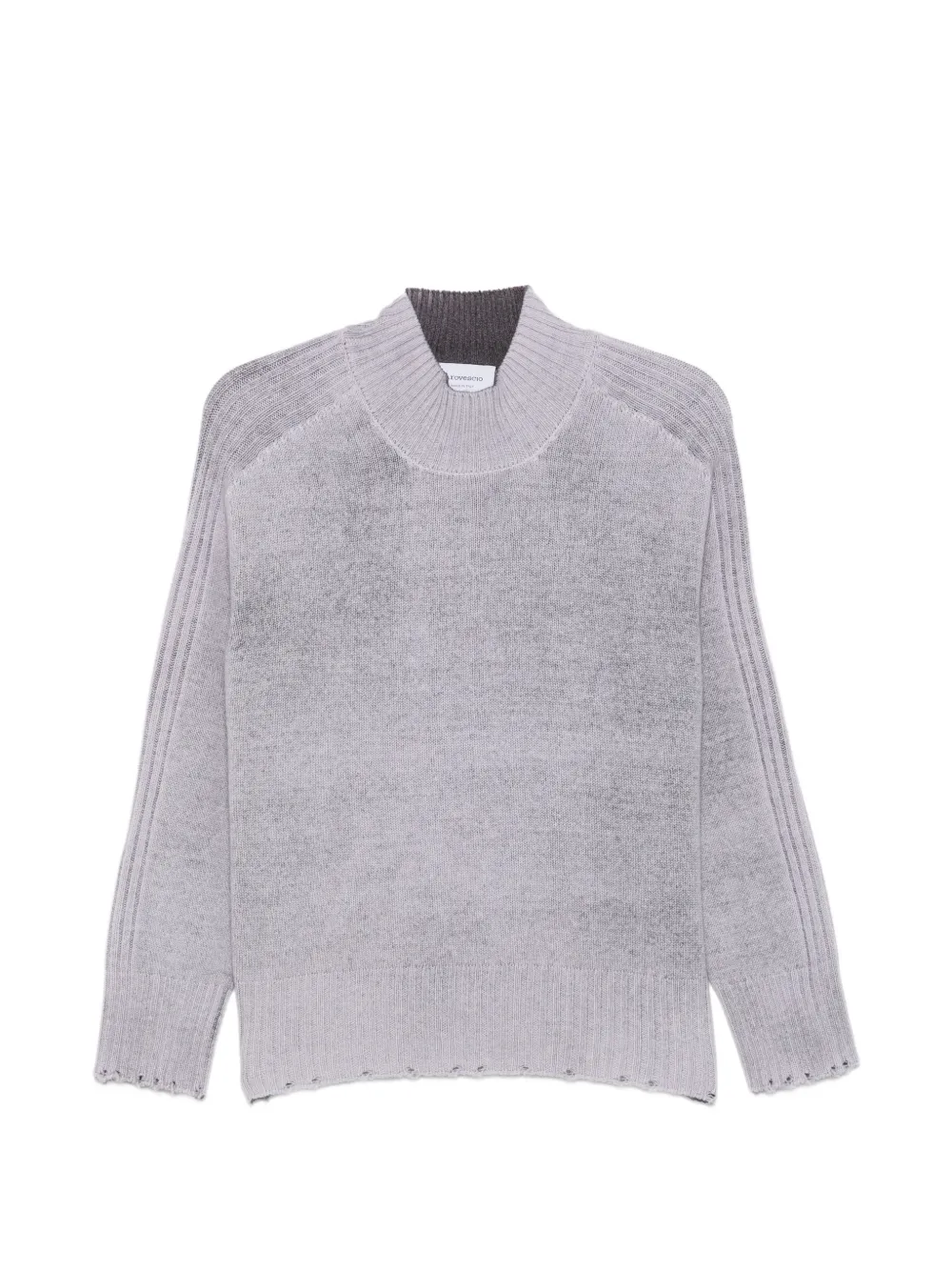 AROVESCIO distressed-effect ribbed-sleeve sweater - Grigio