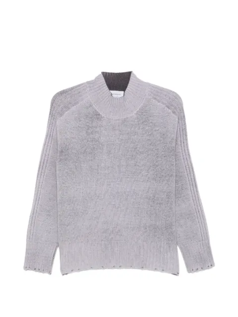 AROVESCIO distressed-effect ribbed-sleeve sweater